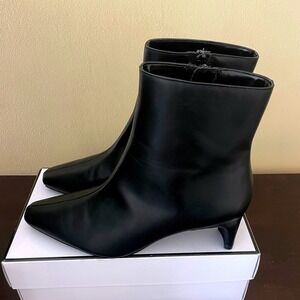 Banana Republic Womens Black Square Toe Kitten Heel Ankle Boots 788910 Size 7.5